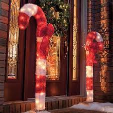 2 Large 4ft Candy Cane Outdoor Light Christmas Yard Decor Stake Bow Pea Outdoor Christmas Decorations Decorating With Christmas Lights Outdoor Christmas Lights