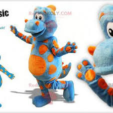 100% brand new and high quality. Giant Blue And Orange Dinosaur Mascot Reptile Sizes L 175 180cm