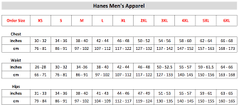 68 explanatory brief size chart for men