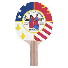 Flag Of Detroit Michigan Ping Pong Paddle Ping Pong Ping Pong Paddles Ping Pong Table Tennis