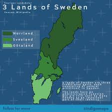 The kingdom of svealand, svealand, is a large constitutional monarchy on the scandianavian peninsula. 3 Lands Of Sweden Sveriges Landsdelar Mapporn