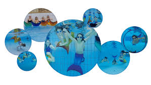 Meerjungfrauenschwimmen Wasserkinder Sport Spass Und Meer