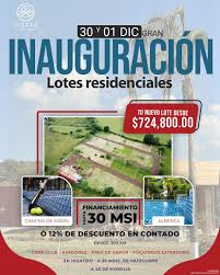 ✨Te esperamos en nuestro nuevo desarrollo vistas Janitzio.🎁 📣Contamos con  terrenos de 305 y nuestro precio por M2 es de $2,376. Lo mejor de todo es  que tenemos 📣FINANCIAMIENTO DE HASTA 30