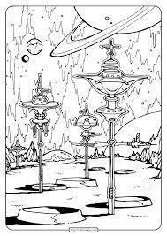 Fun space coloring pages for your little one. Free Printable Space City Pdf Coloring Page