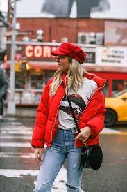 Nyfw Recap Part Ii Red Jacket Outfit Red Puffer Jacket Outfits With Hats