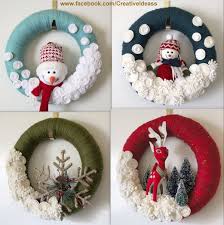 Couronnes De Noel Laine Et Peluche Decoration Noel Fait Main Couronne De Noel Laine Deco Noel