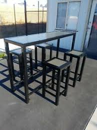 Our bar tables are available in a wide variety of shapes and sizes, from a traditional 24 bar table all the way up to a 37 x 72 nautical bar table. 5 Piece Outdoor Bar Table And Stools Set New Outdoor Bar Furniture Set Ebay