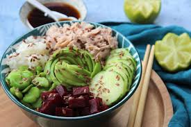 Nous Adorons Definitivement Les Poke Bowl A La Maison Meme Si Etant Intolerante Au Poisson Cru Je Suis Obligee De Gruger A En 2020 Poke Bowl Cuisson Riz Poisson Cru