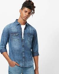 Slim Fit Washed Denim Shirt