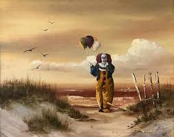 It Pennywise Scary Clown Parody Print Or Poster Funny Scary Clowns Classic Paintings Pennywise The Clown