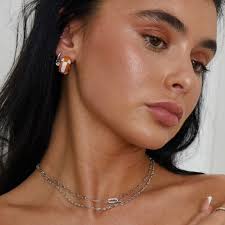 Annie Apple Groove Chunky Lilac Orange Enamel Hoop Earrings