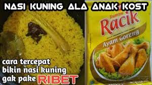 Nah, masak pake bumbu racik ikan goreng aja karena bumbunya juga sama dengan racikan sendiri, ada kunyit, bawang putih, jahe, dan ketumbar. Masak Nasi Kuning Pake Bumbu Instan Ayam Goreng Di Rice Cooker Youtube