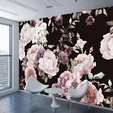 Black And White Floral Mural Wallpaper Custom 3d Photo Wallpaper Mural Hand Painted Black White Rose Peony Flower Wall Mural Living Room Home Decor Painting Wall Paper Aliexpress Peony Wallpaper Flower Mural Mural Wallpaper