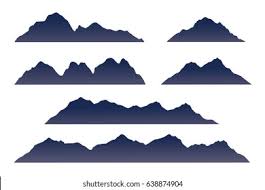 Beautiful sunrise at mountain lake. Mountains Silhouette Isolated Row Mountains Vector Stock Vector Royalty Free 638874904