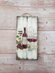 Rustic Wine Sign Red Wine Wall Art Wine Glass Decor Vino Etsy Wine Wall Art Wine Glass Decor Wine Signs