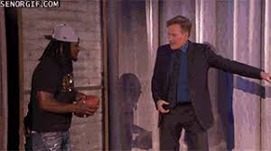 You can see a gif of the score below. Marshawn Lynch Dives Into An End Zone Full Of Skittles Senor Gif Pronounced Gif Or Jif