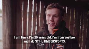 Ferry svan kapar ved med motorsåg. Stihl Timbersports Meet Ferry Svan Rookie World Champion Facebook