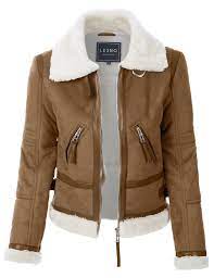 Le3nowomens Winter Shearling Faux Fur Suede Biker Moto Jacket Coat Womens Faux Suede Jacket Shearling Jacket Women Faux Shearling Coat