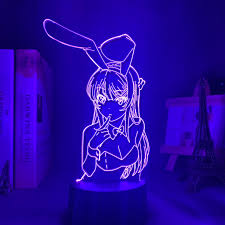 Illuminate your space and unleash your inner otaku with a sleek neon tribute to your favorite anime/cartoon character! Anime Waifu Mai Sakurajima Led Night Light Bunny Girl Led Lamp Christmas Gift