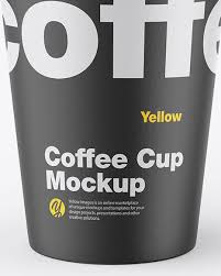 Download Paper Coffee Cup Mockup In Cup Bowl Mockups On Yellow Images Object Mockups PSD Mockup Templates