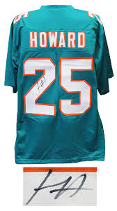 The nfl miami dolphins (custom serif) font is used for jersey lettering, player names, numbers, team logo, branding, and merchandise. Xavien Howard Miami Dolphins Signed Teal Custom Football Jersey Schwa Ultimate Autographs
