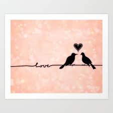 Love Birds On A Wire Painting Birds On A Wire Love Love Bird Tattoo Couples Love Birds Painting Lovebirds Art