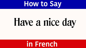 And how's your day going, captain tidwell? Learn French How To Say Have A Nice Day In French French Words Phrases Day In French Youtube