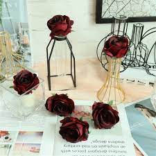 Wholesale silk flowers for all of your faux floral design needs. Burgundy Silk Roses Bulk Flowers 100pcs Wedding Floral Supplies Vanrina