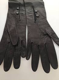 1950s Vintage Black Kid Leather Gloves Elbow Length Edwardian Black Kids Leather Gloves Vintage Black