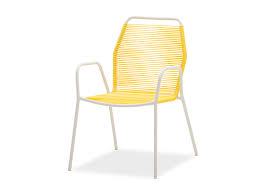 A yacht is grey it. Yellow Joy Outdoor Dining Chair With White Frame Amart Furniture
