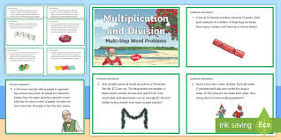 It takes him 15 minutes to completely walk 1 time around. Multiplication And Division Multi Step Word Problems Maths Challenge Cards