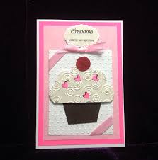 Handmade Greeting Card For Grandmother Birthday Cuttlebug Swiss Dots Embossing Folder Darice Circles For Icing Happy Birthday Grandma Birthday Cards Cards Handmade Grandma Cards