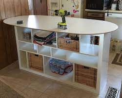 While this shelving cart doesn't offer additional workspace, it is perfect. Slahult Table Top Expedit Shelf Unit Kitchen Island Ikea Hackers Ikea Kitchen Island Diy Kitchen Island Diy Kitchen Table
