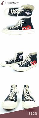 Comme Des Garcons Play X Converse Chuck Taylor 1970s Hi Black Comme Des Garcons Play X Converse Chuck Taylor Black Canvas With Classic Red Heart With Eyes Hi Top Lace In 2020 Chucks Converse Chuck Taylors Converse Chuck Taylor