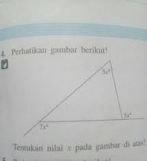 Nilai x pada gambar berikut adalah. Tentukan Nilai X Pada Gambar Di Atas Brainly Co Id
