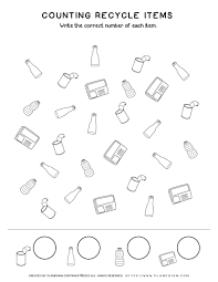 Earth Day 8211 Counting Recycling Items Kindergarten Worksheets Earth Day Worksheets Kindergarten Worksheets Printable
