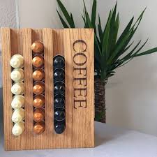 Personalised Nespresso Coffee Pod Capsule Oak Wood Holder Rack Etsy Coffee Pod Holder Coffee Capsule Holder Nespresso Coffee Pods