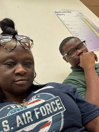 Well, He Officially Belongs to Uncle Sam 🇺🇸✈️ Mama had to get one more  picture because this baby face won't be the same when he returns! 🥹 Airman  Riles, Go Be Great!