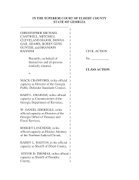 IN THE SUPERIOR COURT OF ELBERT COUNTY STATE OF GEORGIA ) CHRISTOPHER  MICHAEL ) CANTWELL, MITCH