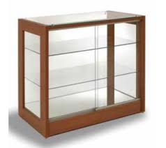 Vitrina Expositora Mostrador En Madera Con Dos Estantes En Vidrio Vitrinas De Madera Vitrinas De Vidrio Vitrinas