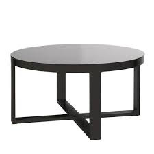 Black randgris outdoor aluminium coffee table. Aluminium And Black Tempered Glass Round Garden Coffee Table Thetis Maisons Du Monde