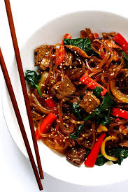Japchae Korean Noodle Stir Fry Gimme Some Oven Recipe Korean Noodles Recipes Stuffed Peppers