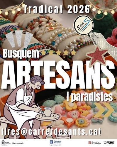 🎉 Ja tenim el compte enrere en marxa! Aquest octubre torna el Tradicat, la fira que omple Sants d'artesania, tradicions i molt bon ambient! ❤️ Si ets artesà o artesana, tens una