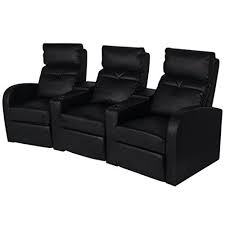 My order was shipped quickly and i received it before the estimated delivery date. Vidaxl Canape Inclinable Cinema Maison 3 Sieges Cuir Artificiel Noir Sofa Fauteuil Inclinable Canape Inclinable Mobilier De Detente
