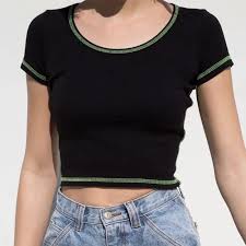 Scoop Neck T Shirt Girls Ribbed Crop Top T shirt Short Sleeve Cropped  Shirts Brandy Mel Top Tee Slim Fit Crop Brandy T Shirt New|T-Shirts| -  AliExpress