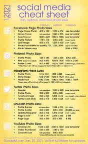 Therefore, a great profile picture size is important; Social Media Cheat Sheet 2021 Must Have Image Sizes