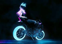 That Glow Motorcycle Art Motorcycle Girl Futuristic Motorcycle