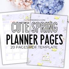 Keep scrolling to see all 13 free green bullet journal printables that you can download right now. Cute Spring Printable Planner Template Cute Freebies For You