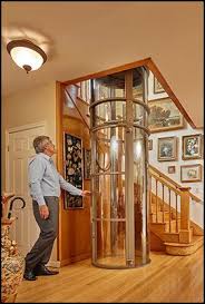 World 39 S Smallest Home Elevator With A 30 Quot Diameter Single Passenger Home Elevator With Minimal Constructio House Elevation Elevator Design House Lift