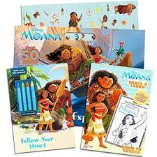 Download Disney Moana Coloring And Activity Book Super Set Kids Toddlers 3 Deluxe Moana Books With Stickers Crayons And More Party